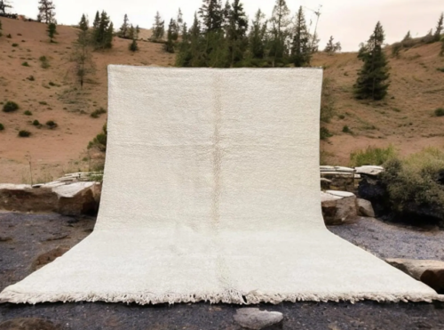 Large Cream Rug - Beni ourain rug